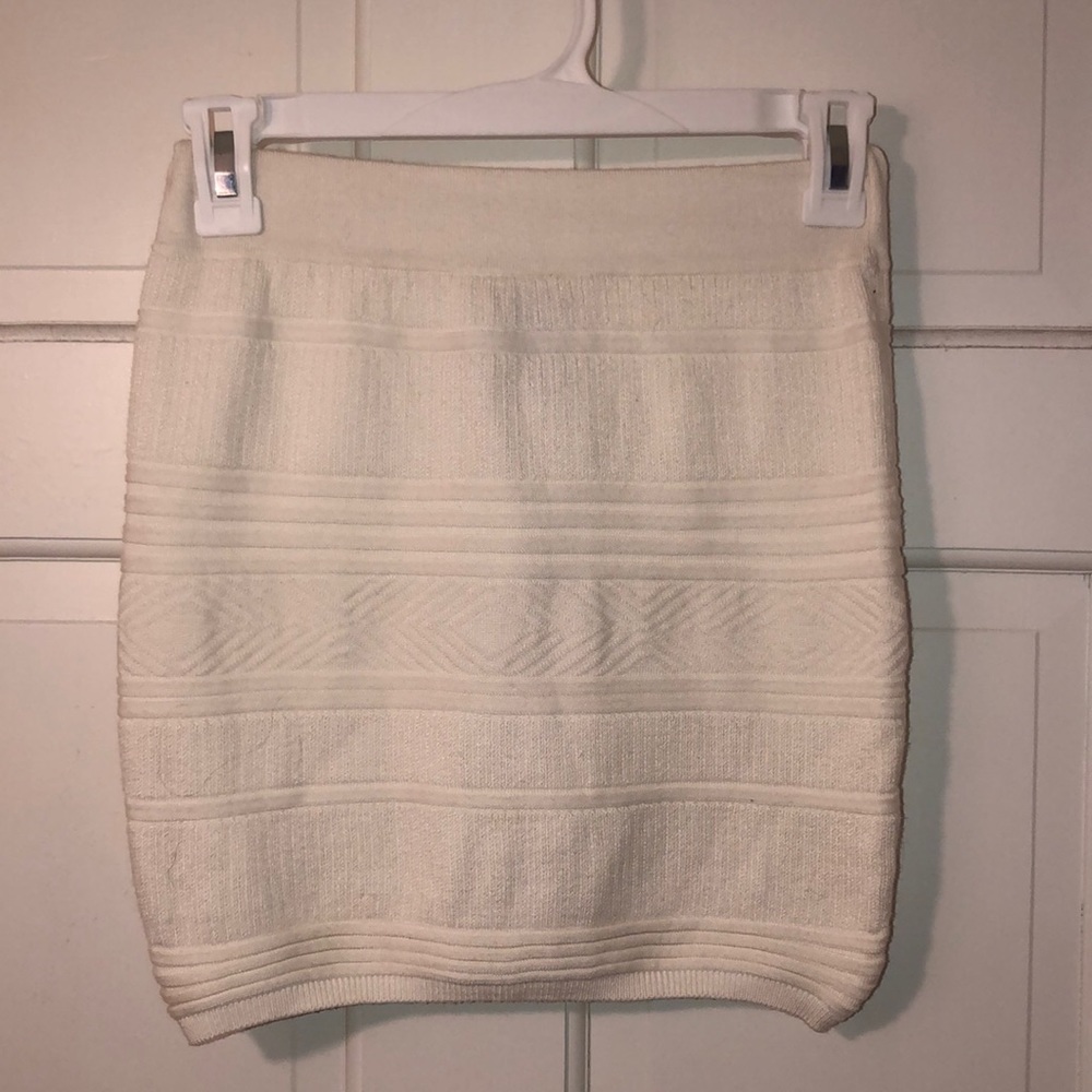 White mini skirt